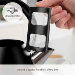 Morphy Richards Venture Black Pyramid Kettle -KitchenVibe Zone 100131 Limescale Filter text
