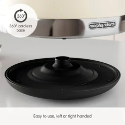 Morphy Richards Venture Cream Pyramid Kettle -KitchenVibe Zone 100132 360 cordless base text