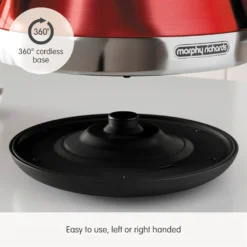 Morphy Richards Venture Red Pyramid Kettle 13 Morphy Richards Venture Red Pyramid Kettle -KitchenVibe Zone 100133 360 cordless base text