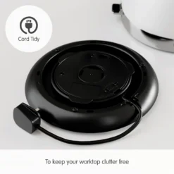Morphy Richards Venture White Pyramid Kettle -KitchenVibe Zone 100134 Cord Tidy text