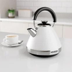 Morphy Richards Venture White Pyramid Kettle -KitchenVibe Zone 100134 lifestyle