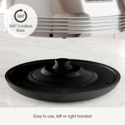 Morphy Richards Venture Retro Polished Stainless Steel Pyramid Kettle 11 Morphy Richards Venture Retro Polished Stainless Steel Pyramid Kettle -KitchenVibe Zone 100330 360 cordless base text