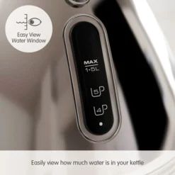 Morphy Richards Venture Retro Polished Stainless Steel Pyramid Kettle 12 Morphy Richards Venture Retro Polished Stainless Steel Pyramid Kettle -KitchenVibe Zone 100330 Easy View Water Window text