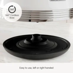 Morphy Richards Venture Retro White Pyramid Kettle -KitchenVibe Zone 100332 360 cordless base text