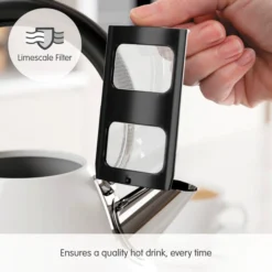 Morphy Richards Venture Retro White Pyramid Kettle -KitchenVibe Zone 100332 Limescale Filter text