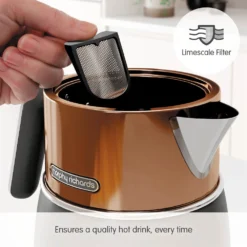 Morphy Richards Signature Opulent Copper Kettle 13 Morphy Richards Signature Opulent Copper Kettle -KitchenVibe Zone 100742 Limescale Filter text