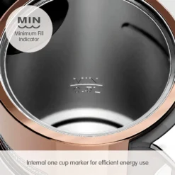 Morphy Richards Signature Opulent Copper Kettle 11 Morphy Richards Signature Opulent Copper Kettle -KitchenVibe Zone 100742 Min Fill Line text