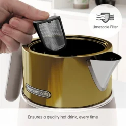 Morphy Richards Signature Opulent Gold Kettle 13 Morphy Richards Signature Opulent Gold Kettle -KitchenVibe Zone 100743 Limescale Filter text
