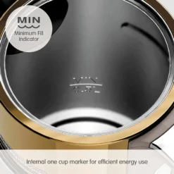 Morphy Richards Signature Opulent Gold Kettle 12 Morphy Richards Signature Opulent Gold Kettle -KitchenVibe Zone 100743 Min Fill Line text