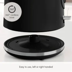 Morphy Richards Signature Opulent Black Kettle -KitchenVibe Zone 100744 360 cordless base text