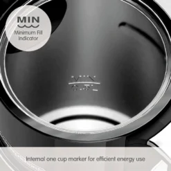 Morphy Richards Signature Opulent Black Kettle -KitchenVibe Zone 100744 Min Fill Line text