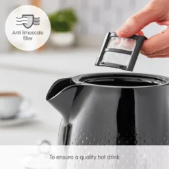 Morphy Richards Verve Black Jug Kettle 13 Morphy Richards Verve Black Jug Kettle -KitchenVibe Zone 103010 Anti limescale filter text