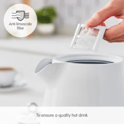 Morphy Richards Verve White Jug Kettle -KitchenVibe Zone 103012 Anti limescale filter text