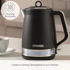 Morphy Richards Illumination Black Stainless Steel Jug Kettle -KitchenVibe Zone 108020 Stunning Illumination text