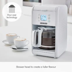 Morphy Richards Verve White Pour Over Filter Coffee Machine 13 Morphy Richards Verve White Pour Over Filter Coffee Machine -KitchenVibe Zone 163007 Pour over technology text