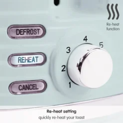 Morphy Richards Dune Sage Green 2 Slice Toaster -KitchenVibe Zone 220028 reheat