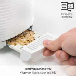 Morphy Richards Dune White 2 Slice Toaster -KitchenVibe Zone 220029 crumb20tray