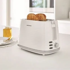 Morphy Richards Dune White 2 Slice Toaster -KitchenVibe Zone 220029 hero lifestyle White201