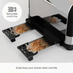 Morphy Richards Venture Black 4 Slice Toaster -KitchenVibe Zone 240131 Crumb Tray text