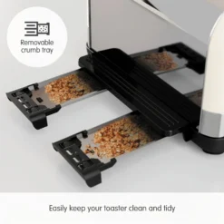Morphy Richards Venture Cream 4 Slice Toaster -KitchenVibe Zone 240132 Crumb Tray text