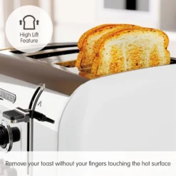 Morphy Richards Venture White 4 Slice Toaster 13 Morphy Richards Venture White 4 Slice Toaster -KitchenVibe Zone 240134 High Lift text
