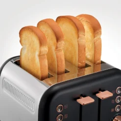 Morphy Richards Accents Rose Gold and Black 4 Slice Toaster 12 Morphy Richards Accents Rose Gold and Black 4 Slice Toaster -KitchenVibe Zone 242104 popup