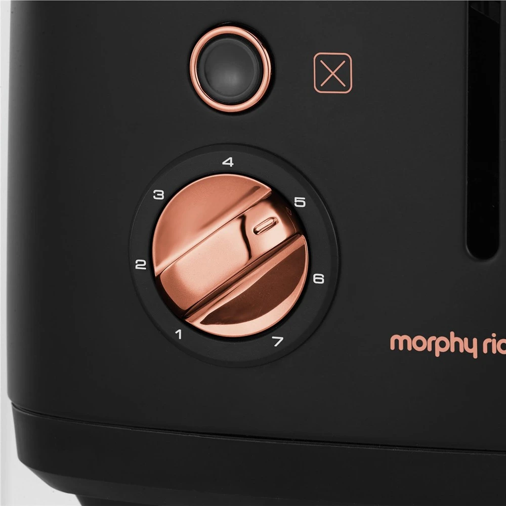 Morphy Richards Rose Gold Collection Black 4 Slice Long Slot Toaster 6 Morphy Richards Rose Gold Collection Black 4 Slice Long Slot Toaster - Image 4