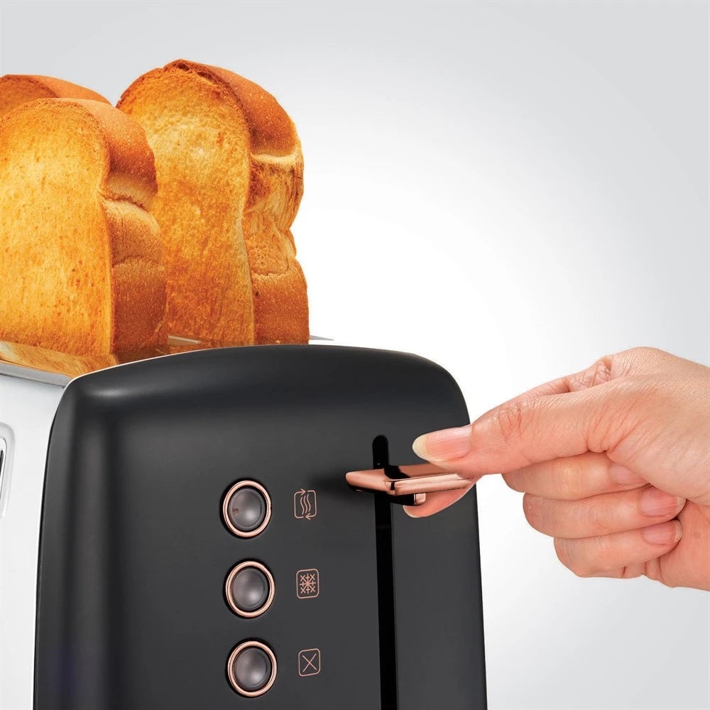 Morphy Richards Rose Gold Collection Black 4 Slice Long Slot Toaster 8 Morphy Richards Rose Gold Collection Black 4 Slice Long Slot Toaster - Image 6