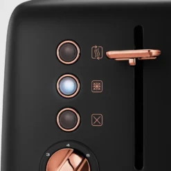 Morphy Richards Rose Gold Collection Black 4 Slice Long Slot Toaster 13 Morphy Richards Rose Gold Collection Black 4 Slice Long Slot Toaster -KitchenVibe Zone 245036 illuminate