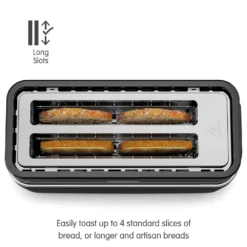 Morphy Richards Signature Opulent Black Toaster 11 Morphy Richards Signature Opulent Black Toaster -KitchenVibe Zone 245744 Long Slots text