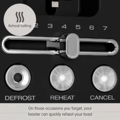 Morphy Richards Signature Opulent Black Toaster 12 Morphy Richards Signature Opulent Black Toaster -KitchenVibe Zone 245744 Reheat Setting text