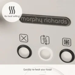 Morphy Richards Illumination White Stainless Steel 4 Slice Toaster 12 Morphy Richards Illumination White Stainless Steel 4 Slice Toaster -KitchenVibe Zone 248021 Re heat setting text