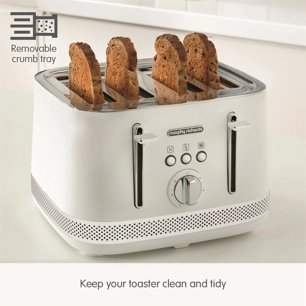 Morphy Richards Illumination White Stainless Steel 4 Slice Toaster 6 Morphy Richards Illumination White Stainless Steel 4 Slice Toaster - Image 4