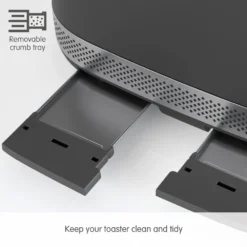 Morphy Richards Illumination Titanium Stainless Steel 4 Slice Toaster 12 Morphy Richards Illumination Titanium Stainless Steel 4 Slice Toaster -KitchenVibe Zone 248022 Removable crumb tray text