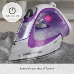 Morphy Richards Turbo Glide 40g Steam Output Steam Iron -KitchenVibe Zone 302000 Auto Shut Off text