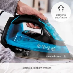 Morphy Richards Turbosteam Pro Digital Intellitemp 40g Steam Output Iron -KitchenVibe Zone 303210 200g Steam Boost text 1