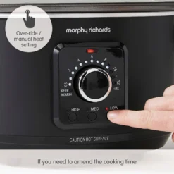 Morphy Richards Easy Time 3.5L Slow Cooker -KitchenVibe Zone 460021 Manual Heat Setting text 1