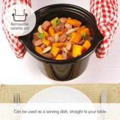 Morphy Richards Brushed Stainless Steel 1.5L Ceramic Slow Cooker 12 Morphy Richards Brushed Stainless Steel 1.5L Ceramic Slow Cooker -KitchenVibe Zone 460300 Removable ceramic pot text