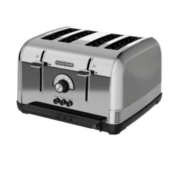 Morphy Richards Venture Retro Polished Stainless Steel 4 Slice Toaster