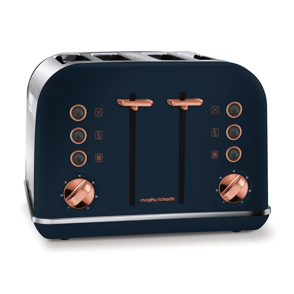 Morphy Richards Rose Gold and Midnight Blue 4 Slice Toaster 3 Morphy Richards Rose Gold and Midnight Blue 4 Slice Toaster