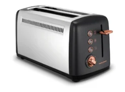 Morphy Richards Rose Gold Collection Black 4 Slice Long Slot Toaster