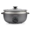 Morphy Richards Sear and Stew 6.5L Oval Slow Cooker Titanium 1 Morphy Richards Sear and Stew 6.5L Oval Slow Cooker Titanium -KitchenVibe Zone HR461022